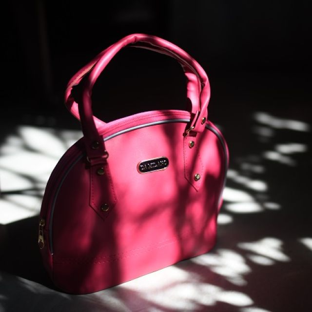 Women Leather Pink Top Handle Handbag
