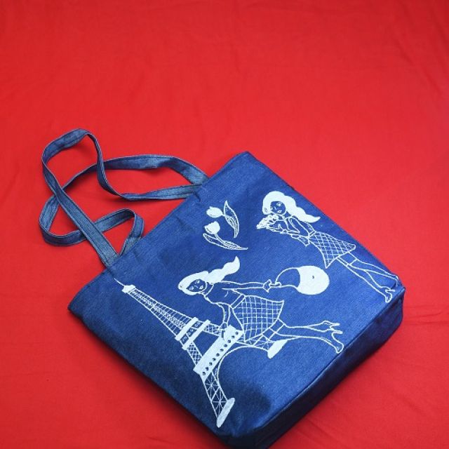 Blue Denim Tote Bag