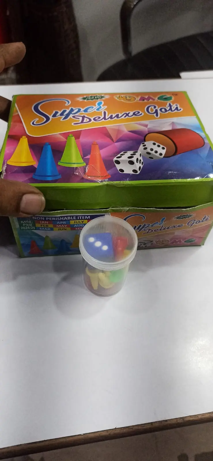 Super Deluxe Goti Ludo Game Set with Colorful Pawns & Dice